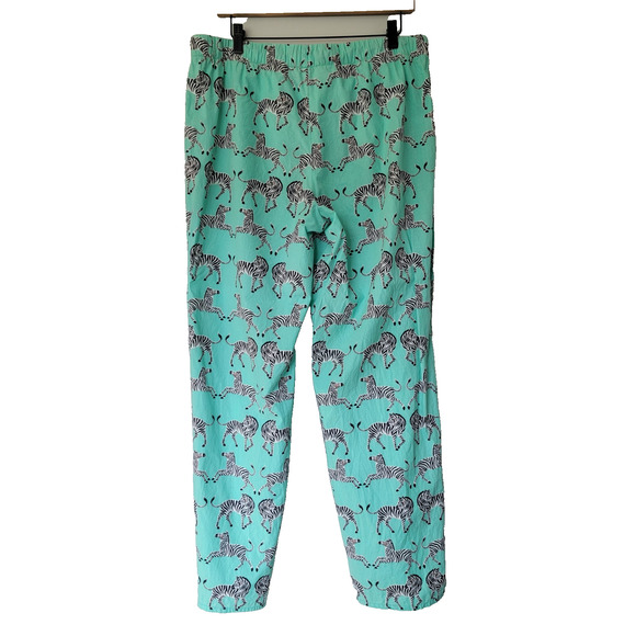 Nick & Nora Pajamas Zebras Mint Green Sz XL Lightweight 100% Cotton Sleepwear - Picture 10 of 13